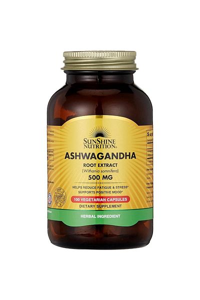 Sunshine Nutrition Nutrition'S Ashwagandha 500 Mg - 100 Vegetable Capsules