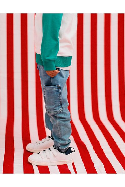 Ziddy Denim Cargo Jeans for Boys, Blue