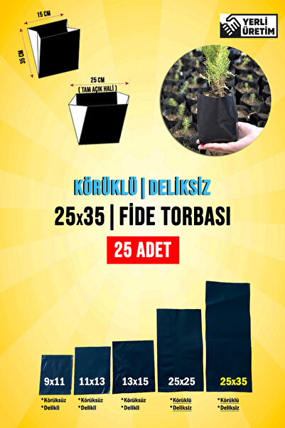 Tepsan Ağaç Fide Torbası | 25x35cm | 25 ADET |Körüklü | Deliksiz | Hobi Bahçe...