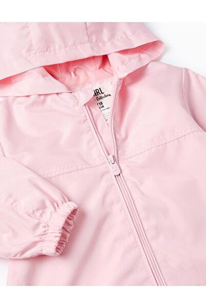 Ziddy Hooded Windbreaker Jacket for Baby Girls, Pink