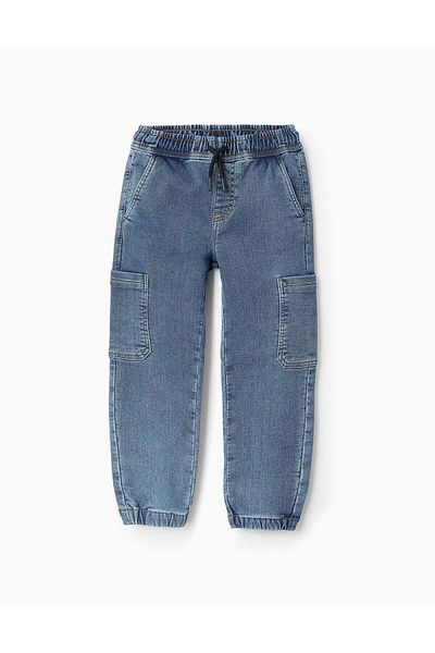 Ziddy Denim Cargo Jeans for Boys, Blue