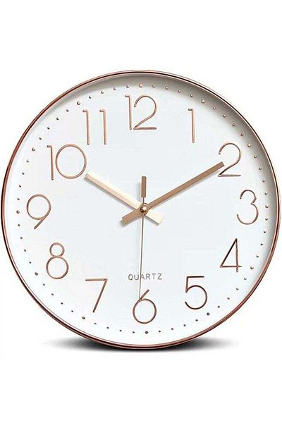 COOYA Modern minimalist Wall Clock, 12-inch, No ticking, Battery Operated, Easy to Read, for Home