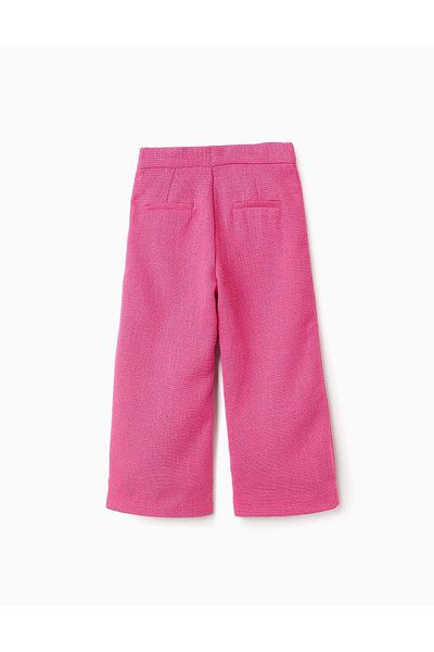 Ziddy Tweed Trousers for Girls 'Wide Leg', Pink