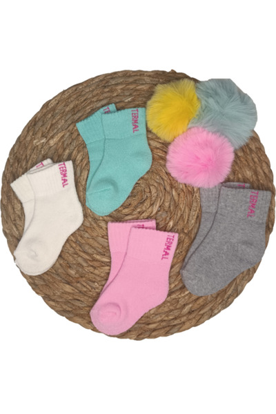 Mikka Lüks 4 Pairs Winter Thermal Terry Baby Socks and Children's Socks
