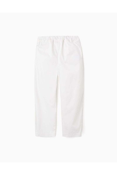 Ziddy Satin Pleated Trousers for Girls, White