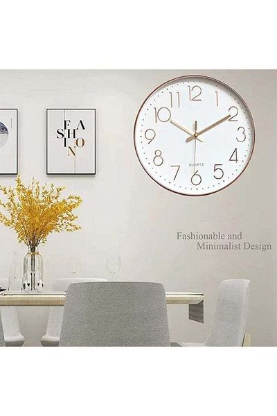 COOYA Modern minimalist Wall Clock, 12-inch, No ticking, Battery Operated, Easy to Read, for Home