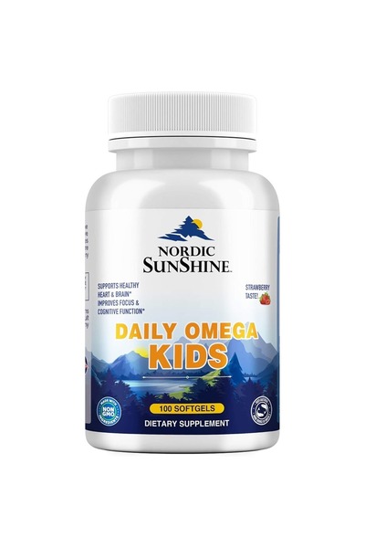 NORDIC SUNSHINE Daily Omega 350Mg Kids Chewable, Strawberry Flavor - 100 Softgel