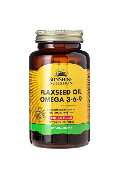 Sunshine Nutrition زيت بذور الكتان المغذي بالأوميغا 3-6-9، 100 كبسولة هلامية ...