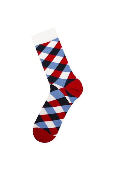 Bross Men's Plaid Pattern Single Sock Socks