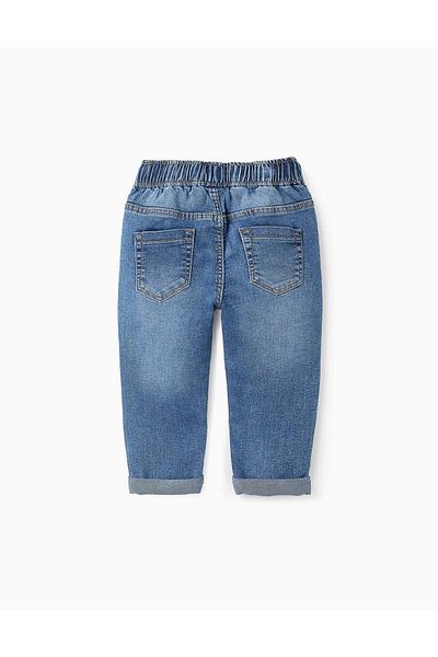 Ziddy Denim Trousers with Drawstring 'Comfort Denim' for Baby Boys, Blue