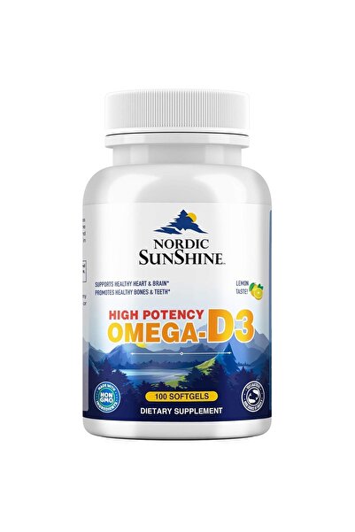 NORDIC SUNSHINE أوميغا 1280 مجم وفيتامين د3 عالي الفعالية 25 مجم - 100 كبسولة...