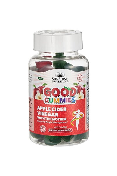 Sunshine Nutrition علكات التغذية الجيدة بخل التفاح للبالغين - نكهة التفاح، 60...