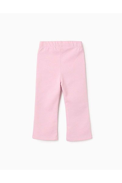 Ziddy Flared Cotton Trousers for Baby Girls, Pink