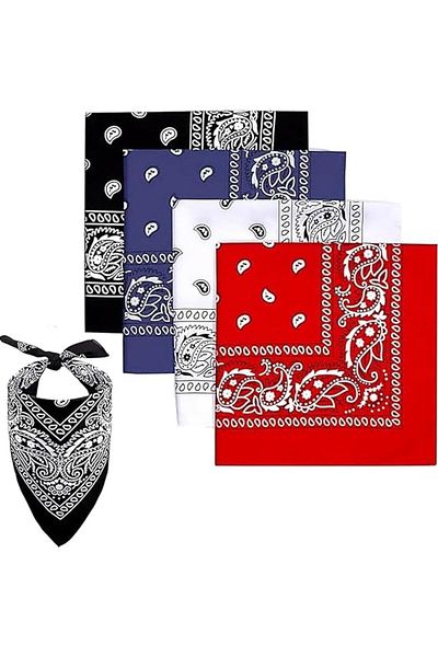 COOYA وشاح رأس متعدد الوظائف، عبوة من 4 قطع، 54×54 سم