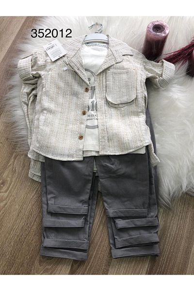 Retro Women Boy's Pants Shirt T-Shirt Cotton Stylish Set