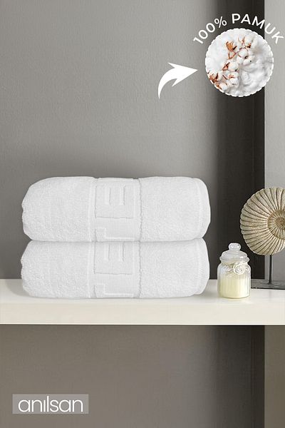 Anılsan 100% Cotton 2-Piece Hotel Towel - 70X140 Cm, Suitable for Spa and Daily Use