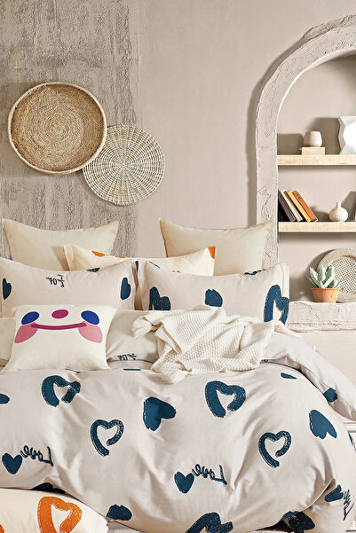 İQON Set cuvertură de pilota cu cearșafuri cu un singur OUTLET Amore-Petrol (ERROU)