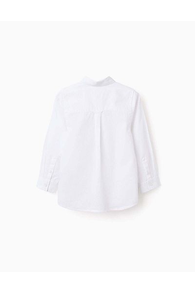 Ziddy Cotton Textured Shirt for Boys, White
