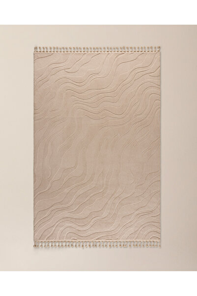 Madame Coco Pluie Rölyef Halı - Bej - 190x290 cm