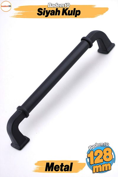 Badem10 Alfa Metal Negru Mat 128 Mm 12,8 Cm Mobilier Bucătărie Sertar Dulap Ușă Dulap Mâner Mâner