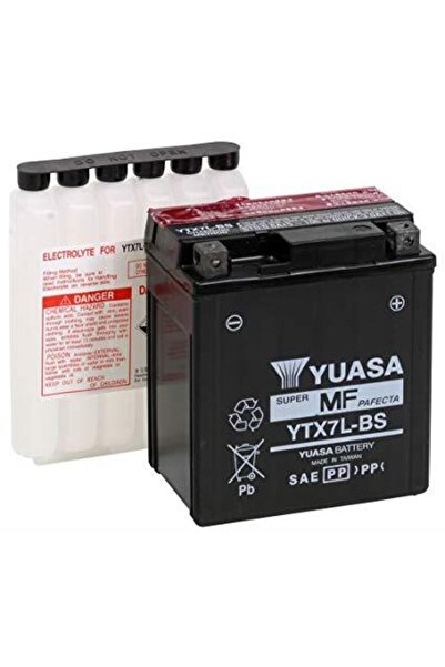 Yuasa 12V 6 AH MOTOSİKLET AKÜSÜ 85 A (EN) (113*70*130) (YTX7L-BS)