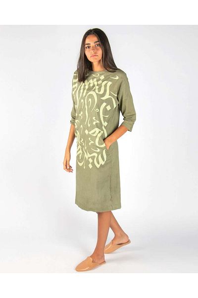 Mishkat Calligraphy Printed Midi Dress