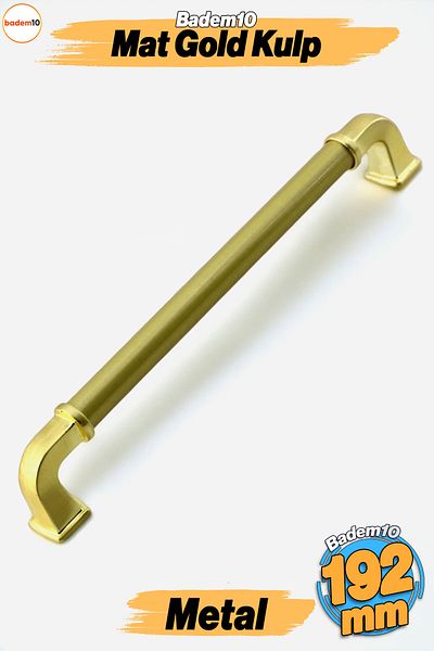 Badem10 Mâner Alfa Metal Mat Aur Aur 192 Mm Mobilier Bucătărie Sertar Dulap Dulap Ușă Mânere Mâner