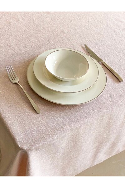 Casa Di Seta Premium Keten Görünümlü Masa Örtüsü