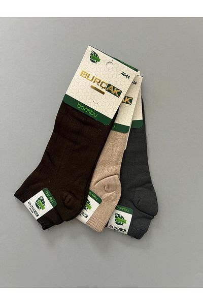 BURÇAK Men's Bamboo Booties Socks 3 pcs