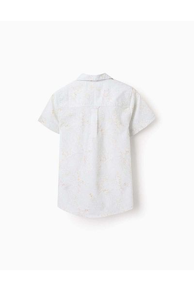 Ziddy Short Sleeve Floral Shirt for Boys, Light Green