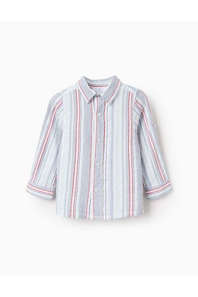 Ziddy Cotton Striped Shirt for Baby Boys, Multicolour