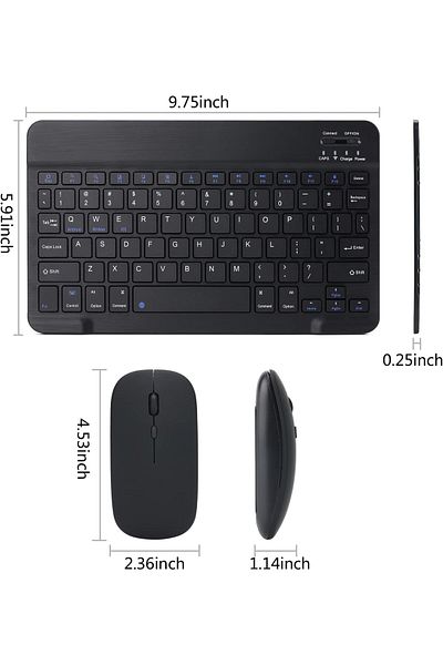 COOYA Bluetooth Keyboard and Mouse Combo,weight 180g,25 x 15 x 0.6 cm,Suitable for iPad iPhone