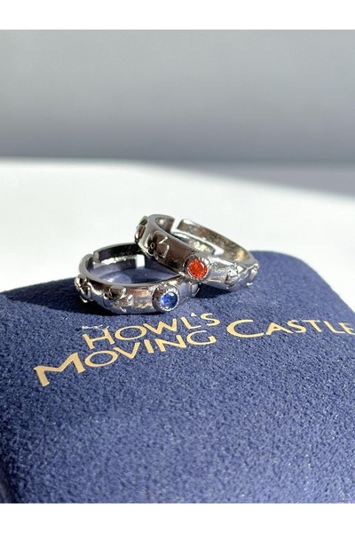 Reorah Collection Howl’s Moving Castle Yürüyen Şato Çift Yüzüğü-gümüş Kaplama