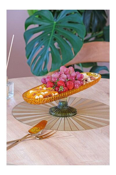 Glore Presentation Cage Footed Oval Yellow Green 83333