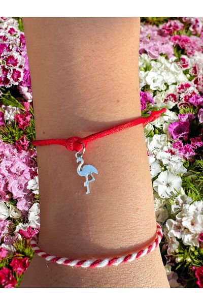 Menar Tasarım Marteniçka Bracelet Lucky Bracelet Wish Bracelet with Stork Figure Bringing Luck and Abundance