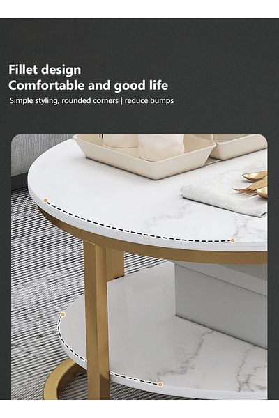 sharpdo Coffee Table-Oval Table with Open Shelving for Storage and Display 2 Tier Sofa Table