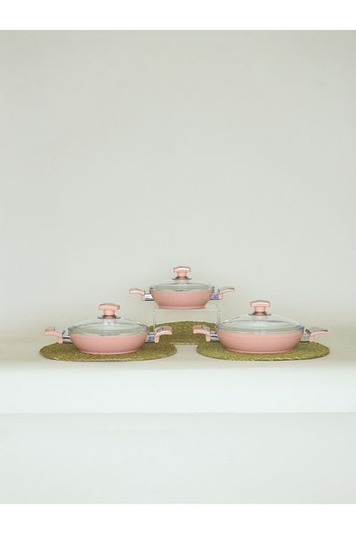 Bonera 6 Piece Ceramic Omelette Set Pink