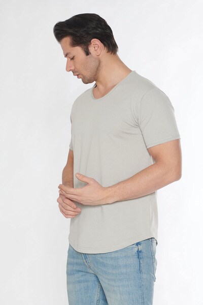 BlackHorn Men's Wide Neck 100% Cotton Loose T-Shirt
