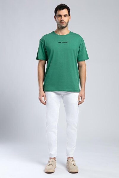Lee Cooper Aylex Erkek %100 Pamuk O Yaka T-Shirt Yeşil