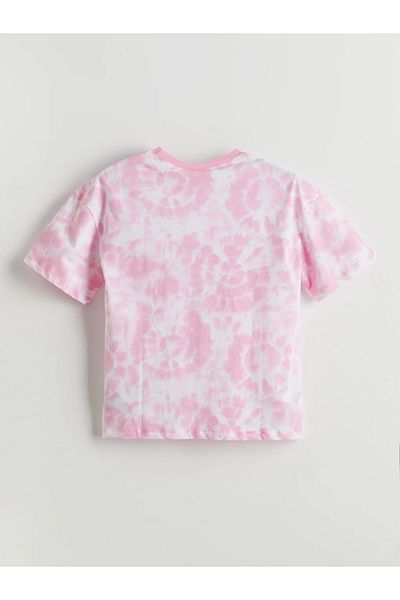 LC Waikiki LCW Kids White Crew Deck - Set de pijamale pentru fete cu mânecă scurtă cu imprimeu Hello Kitty