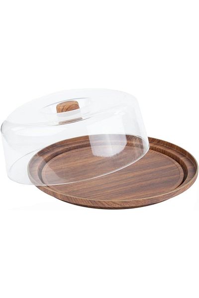 ORCHID EVELIN Round Bread & Cake Serving Box, Tray with See-Through Lid, Cake Storage Keeper