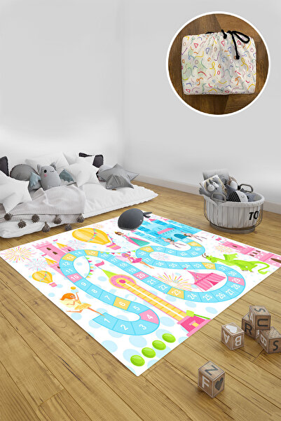aymira home Katlanabilir Kılıf Hediye Oyun Matı Halı Türkçe İngilizce Kelime Öğrenme Çocuk Bebek Odası