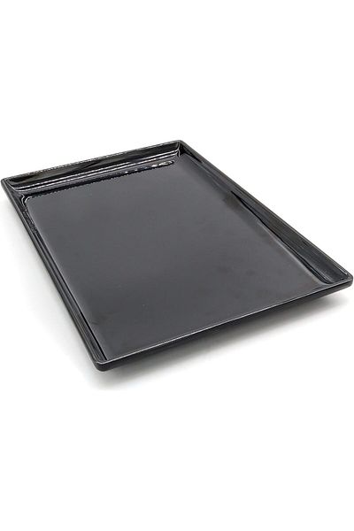 Winds Trading Dynasty Black Melamine Serving Tray, BPA-free, Sleek Finish, Ideal for Food (25x17cm)