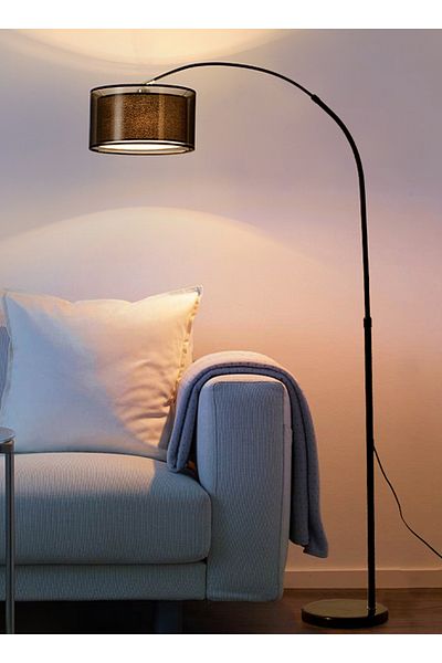 sharpdo Light Luxury Marble Base Floor Lamp with 3-Color Dimming Bulb 12W