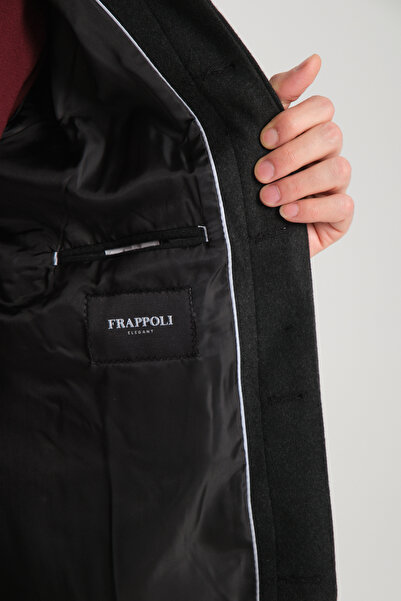 Frappoli Απλό ανδρικό παλτό με κασμίρ με κανονική εφαρμογή