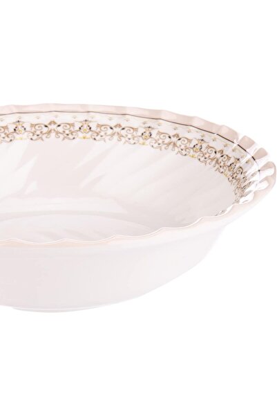 AKDC M/MINE SOUP BOWL ROST 18CMX18CMX5CM White and gold