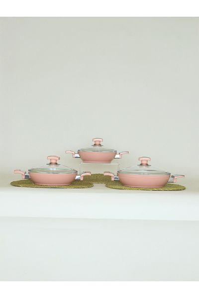 Bonera 6 Piece Ceramic Omelette Set Pink