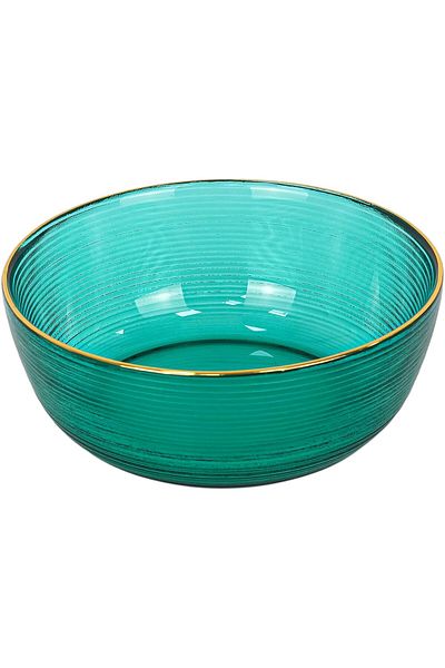 Winds Trading Crystal Glass Dessert Bowl – Premium Glass, Golden Edges, for Ice Cream