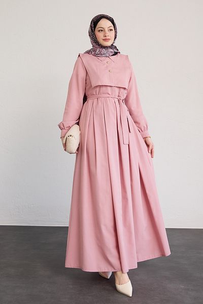 InStyle Bolero Button Detail Powder Dress
