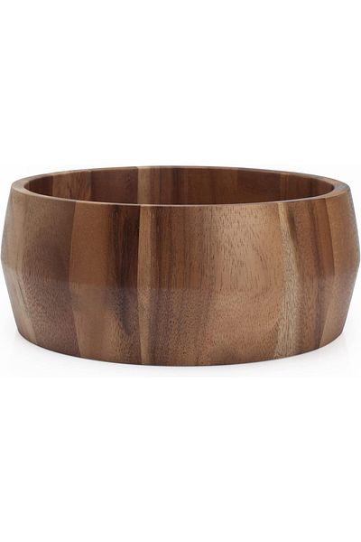 Billi Acacia Round Serving Bowl For Fruits Or Salads, Large Single Bowl, Dia 24 X 10H cm.